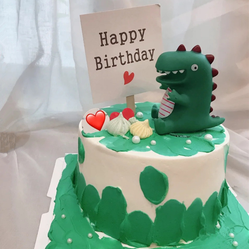 Phụ Kiện Trang Trí Bánh Kem Hình Khủng Long Dễ Thương Dùng Làm Quà Tặng Sinh Nhật