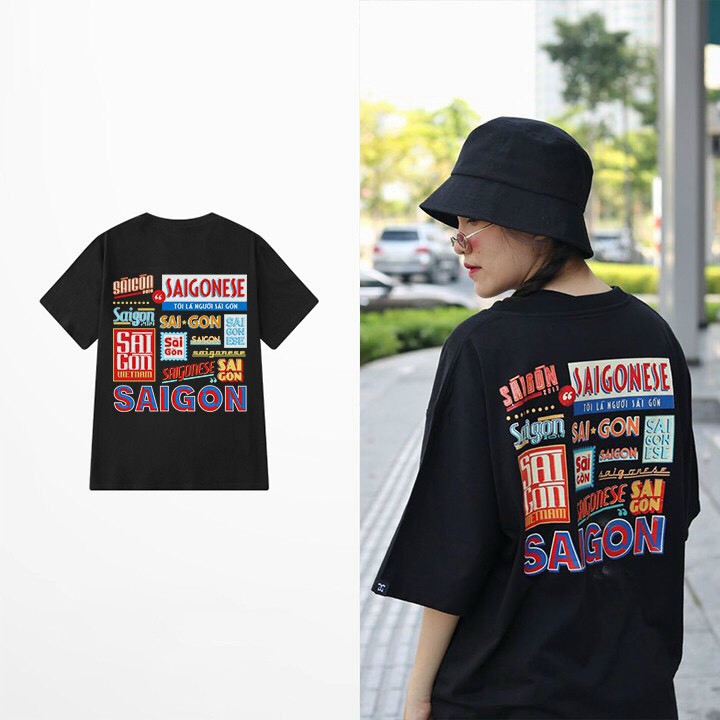 Áo Thun SAIGONESE Tay Lỡ Form Rộng 40-70kg Unisex Nam Nữ ANH DUY SHOP AT11 | BigBuy360 - bigbuy360.vn
