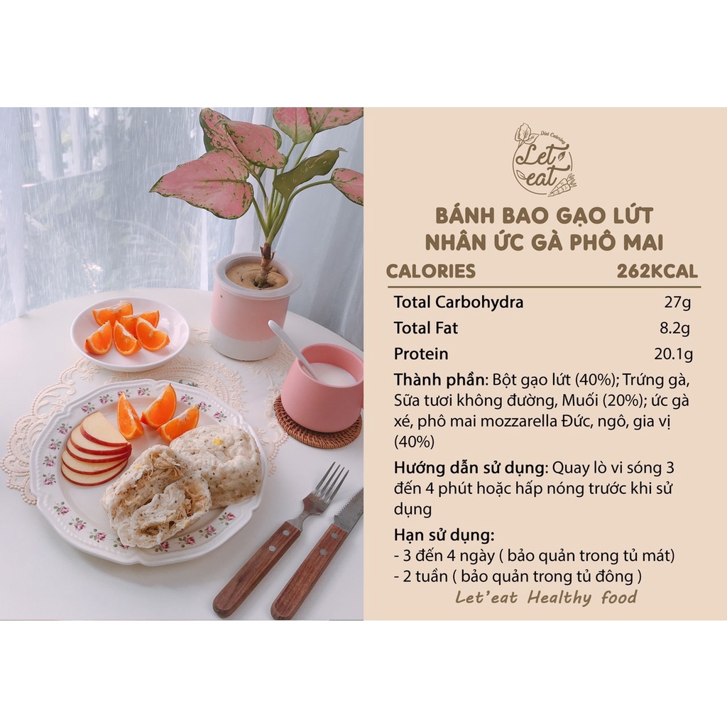SHIP 1H HÀ NỘI  Bánh bao lứt nguyên cám ăn kiêng, Eat Clean (Set 3c5c) 300Gr