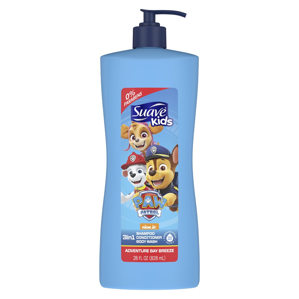 DẦU TẮM GỘI XÃ CHO BÉ SUAVE KIDS 3-IN-1 SHAMPOO, CONDITIONER, BODY WASH PAW PATROL ADVENTURE 28 OZ 828ML từ mỹ