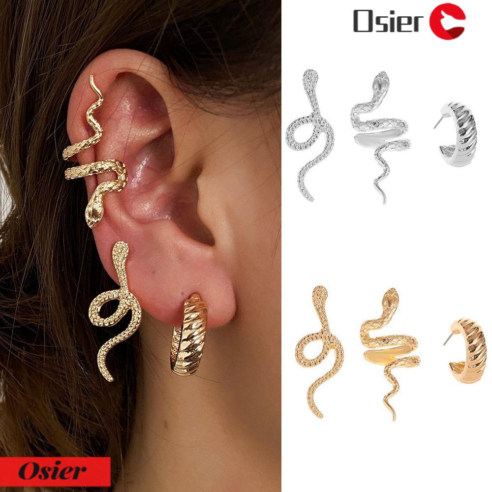 Osier✿ Bông Tai Hình Rắn Thời Trang Vintage Cá Tính