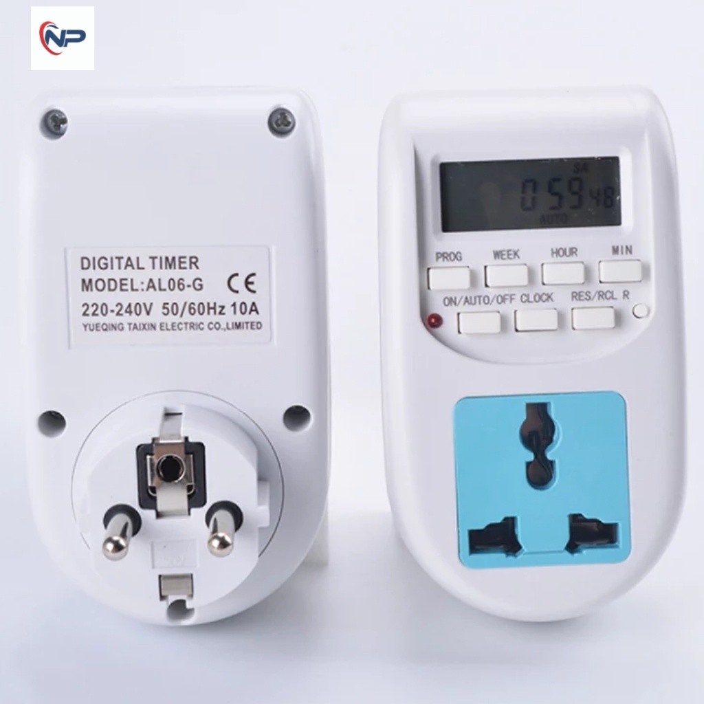 Ổ Cắm Hẹn Giờ Điện Tử bật tắt tự động 16 chương trình al06, công tắc hẹn giờ, ổ cắm đa năng