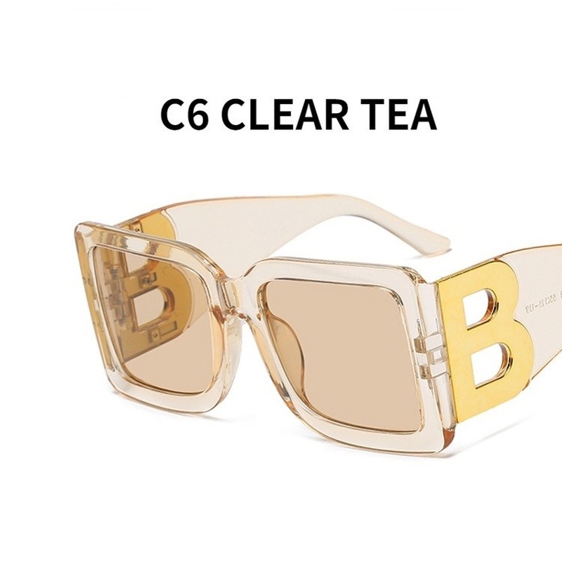 Kính Mát Gọng Vuông Cỡ Lớn Thời Trang Cá Tính Cho Nam Nữ