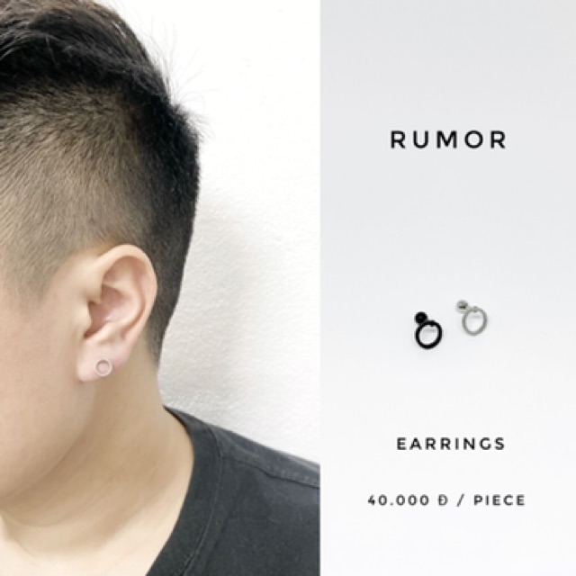 Khuyên tai minimal hình tròn thép y tế cao cấp