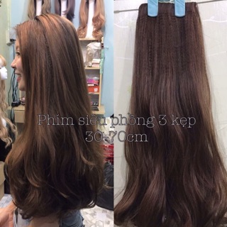 Dải Tóc 1 Bộ 3 Kẹp Xoăn Dài Làm Phồng Tóc Dày Tóc giả kẹp phím phồng , combo 3 dải kẹp thẳng