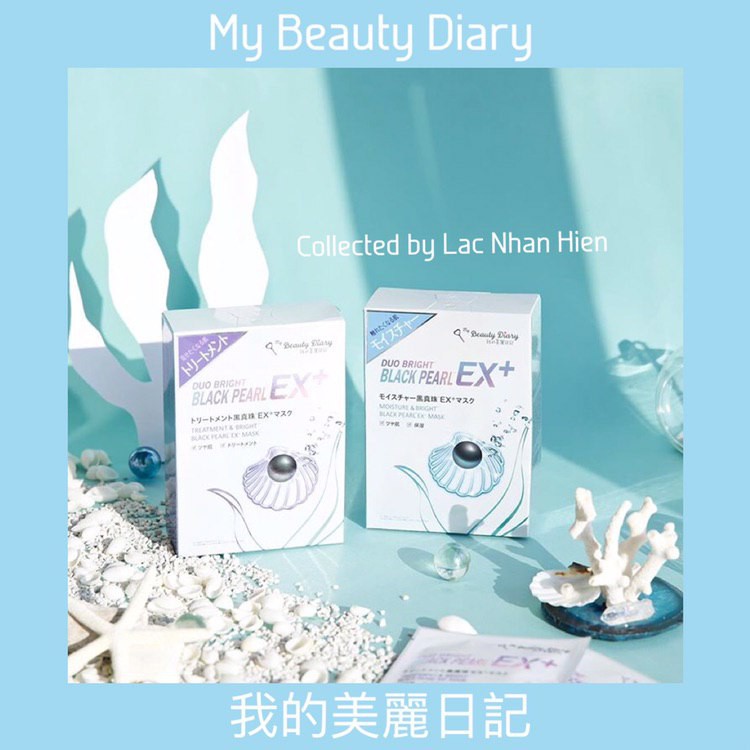 [Bill Đài] NGUYÊN HỘP MẶT NẠ MY BEAUTY DIARY 06 MIẾNG ❤ MY BEAUTY DIARY MOISTURE POWER BRIGHTENING BLACK PEARL EX+ MASK