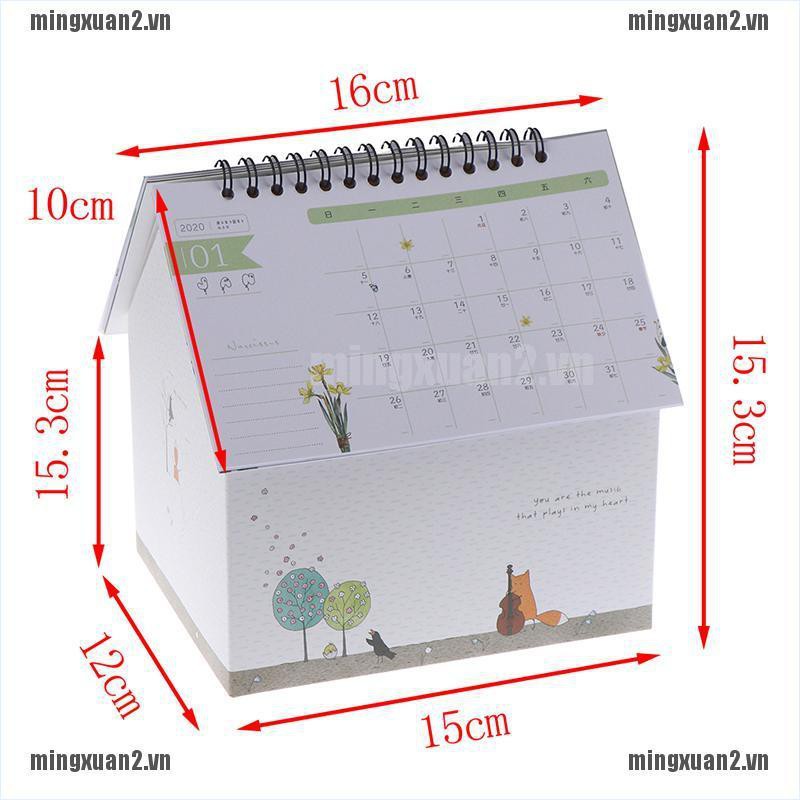 MINXT Creative Folding House Desk Calendar Van Gogh Calendars Desktop Storage Box VN