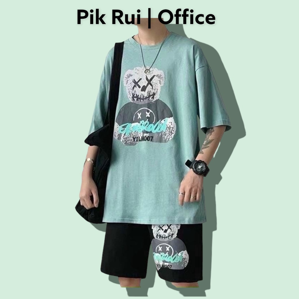 Đồ bộ thể thao nam nữ mặc nhà mẫu Gấu chất thun cotton mềm mịn thoáng mát FREESIZE Phom rộng  unisex 40-70kg MẶC ĐẸP