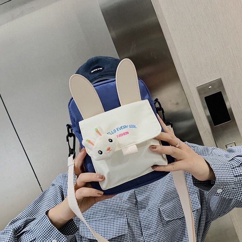 Túi tote đeo chéo mini Tai thỏ HELLO EVERY GIRL FASHION vải bóng mềm mịn cá tính giá rẻ mã TOTE1