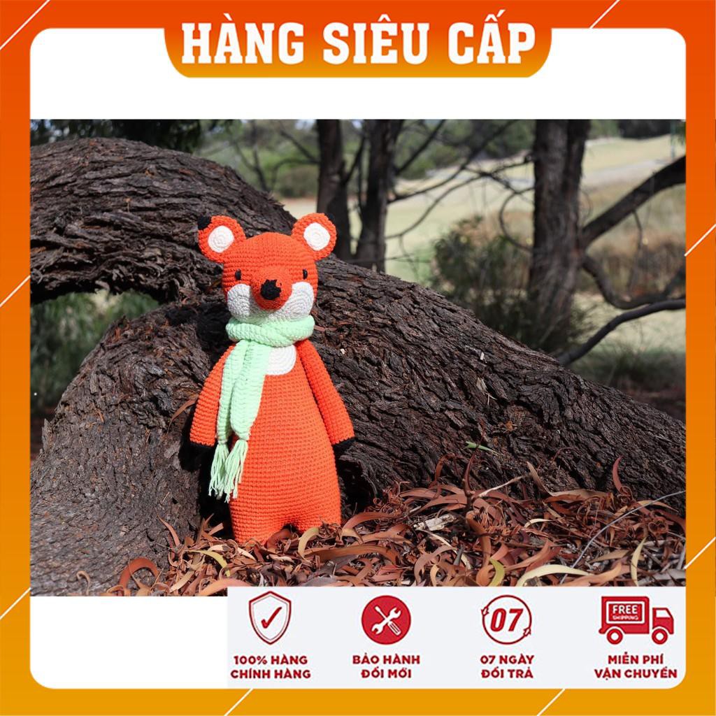 Cáo cam đeo khăn xanh - Toys made by The Bunny