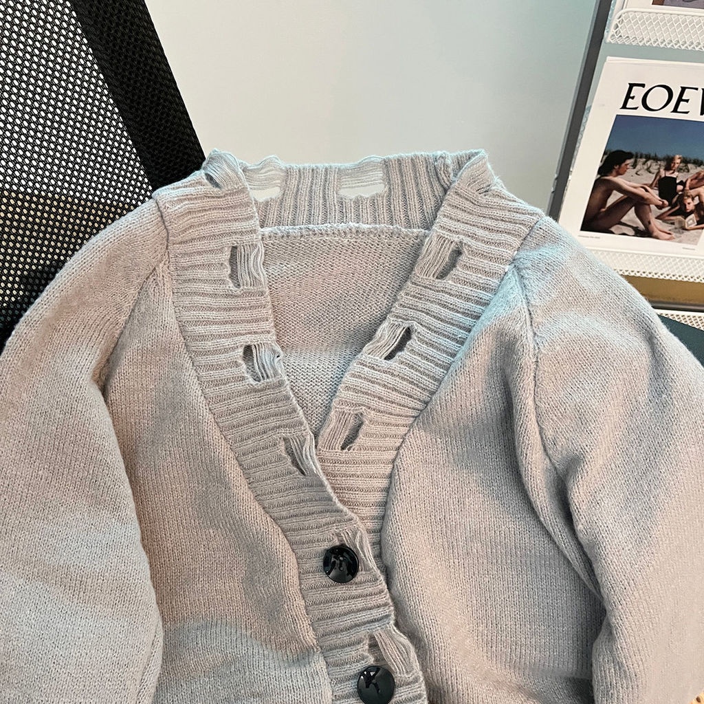 Áo Khoác Len Cardigan Mềm Mại Phong Cách Hàn Quốc Thời Trang Mùa Thu