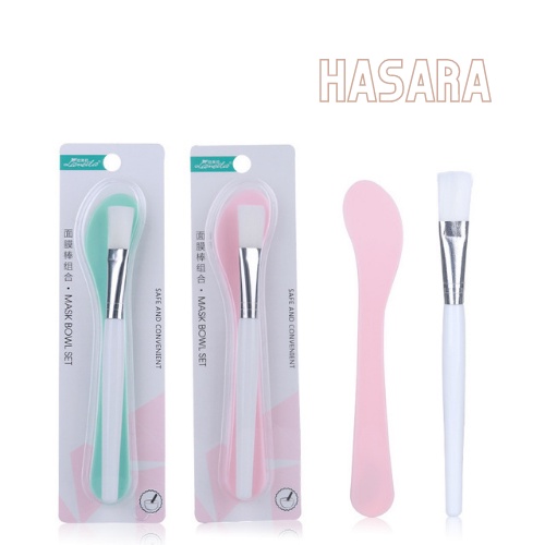 Cọ đắp mặt nạ nội địa trung, bộ 2 dụng cụ đắp mặt gồm thìa và chổi quét mặt nạ H3524 - Hasara
