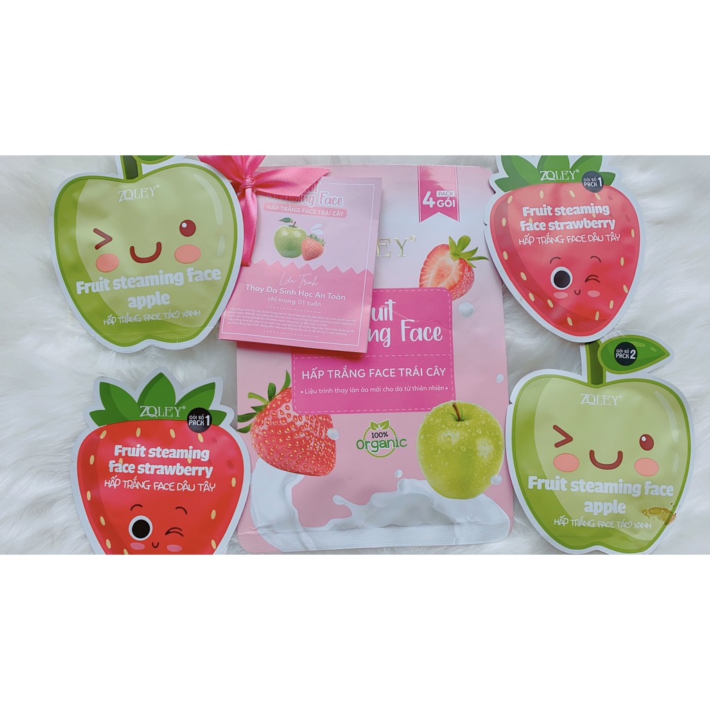 Hấp Trắng Face Zoley Hương Trái Cây PACK Gồm 4 gói ( Fruit Steaming Face Zoley )