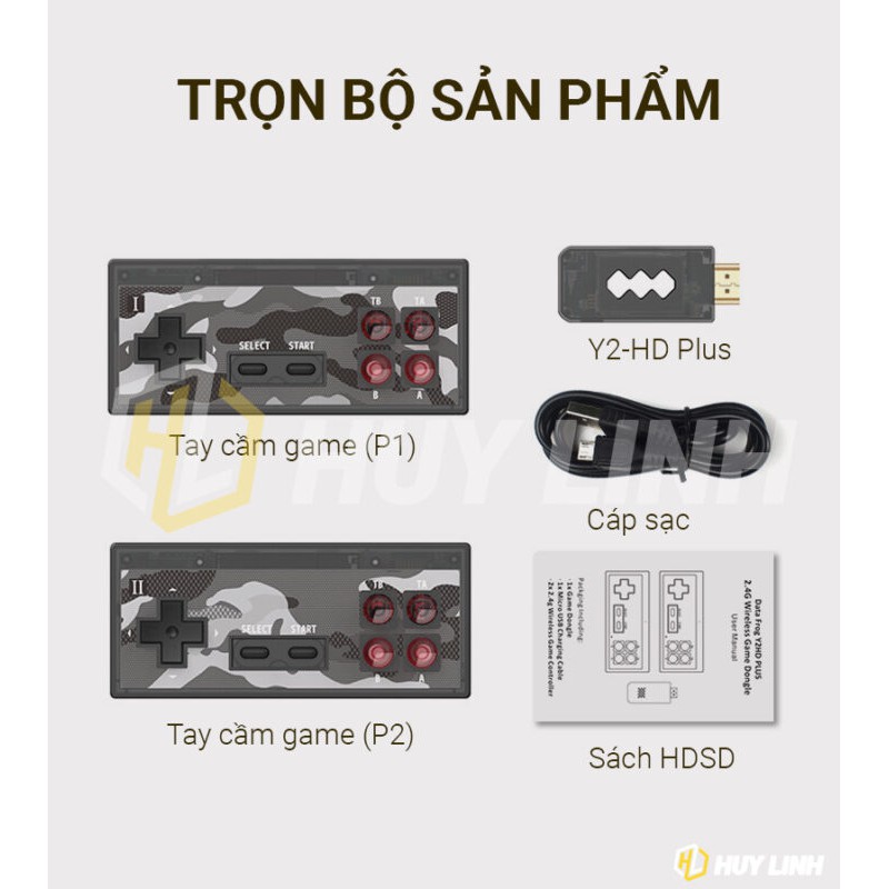 Máy chơi game 4 nút HDMI không dây Y2-HD Plus 1400 trò – Thêm được game