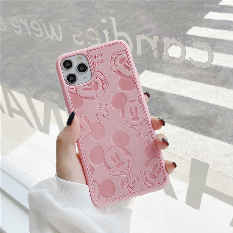 Ốp Điện Thoại Da Cứng Dập Nổi Hình Đầu Chuột Mickey Chống Sốc Cho Iphone 11 Pro Max 11 8 7 6 6s Plus X Xs Xr Xsmax 11 Pro Se 2020