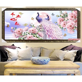 [110x50cm] Tranh đính đá Phú quý cát tường  (chưa đính)