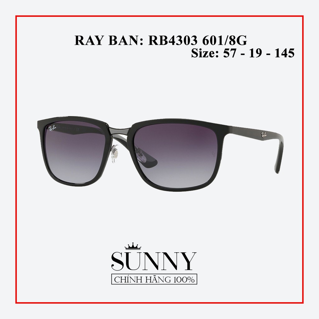 RB4303 601/8G - Kính mát nam nữ Rayban chính hãng , bảo hành toàn quốc, thiết kế dễ đeo bảo vệ mắt