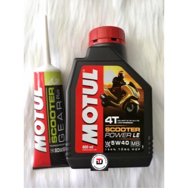 COMBO NHỚT MOTUL SCOOTER POWER LE 5W40 800ML + NHỚT HỘP SỐ (XE TAY GA)