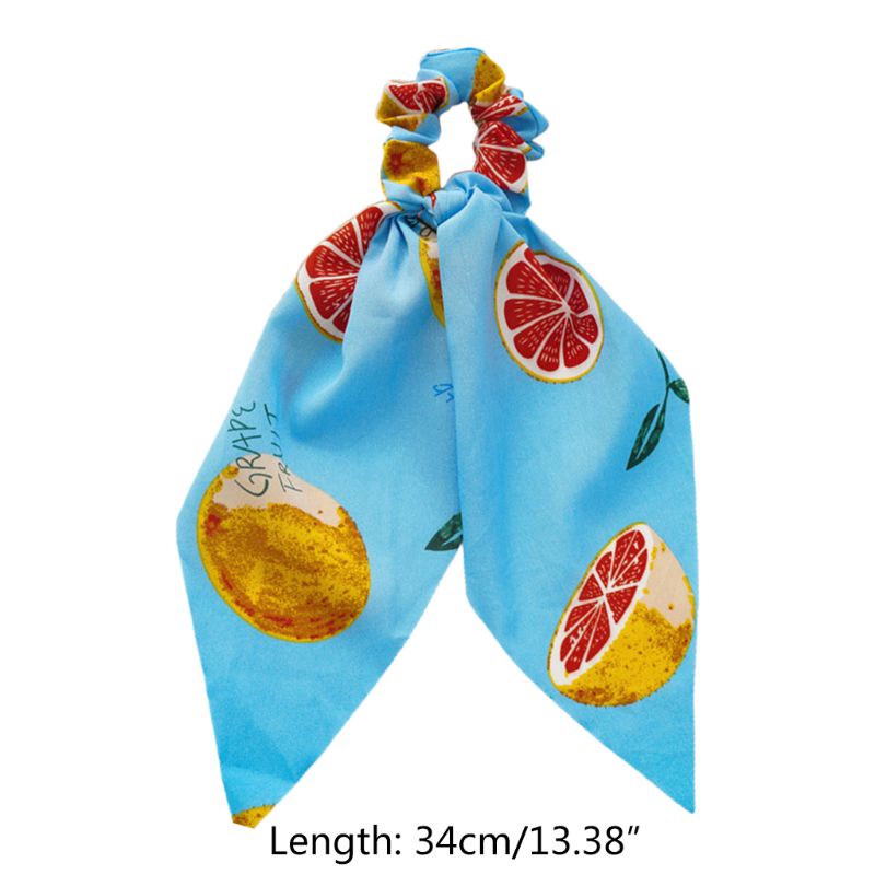 Dây Cột Tóc Ruy Băng Co Giãn Màu Kẹo Ngọt In Hình Quả Bưởi Dễ Thương Cho Nữ