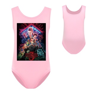 stranger thing Swimwear Girls Swimwear Baby One-piece Swimsuit Girls Sleeveless Swimsuit Kids Beachwear