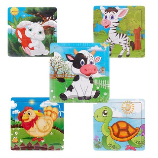 Combo 5 hình ghép gỗ 9 miếng giúp bé tư duy