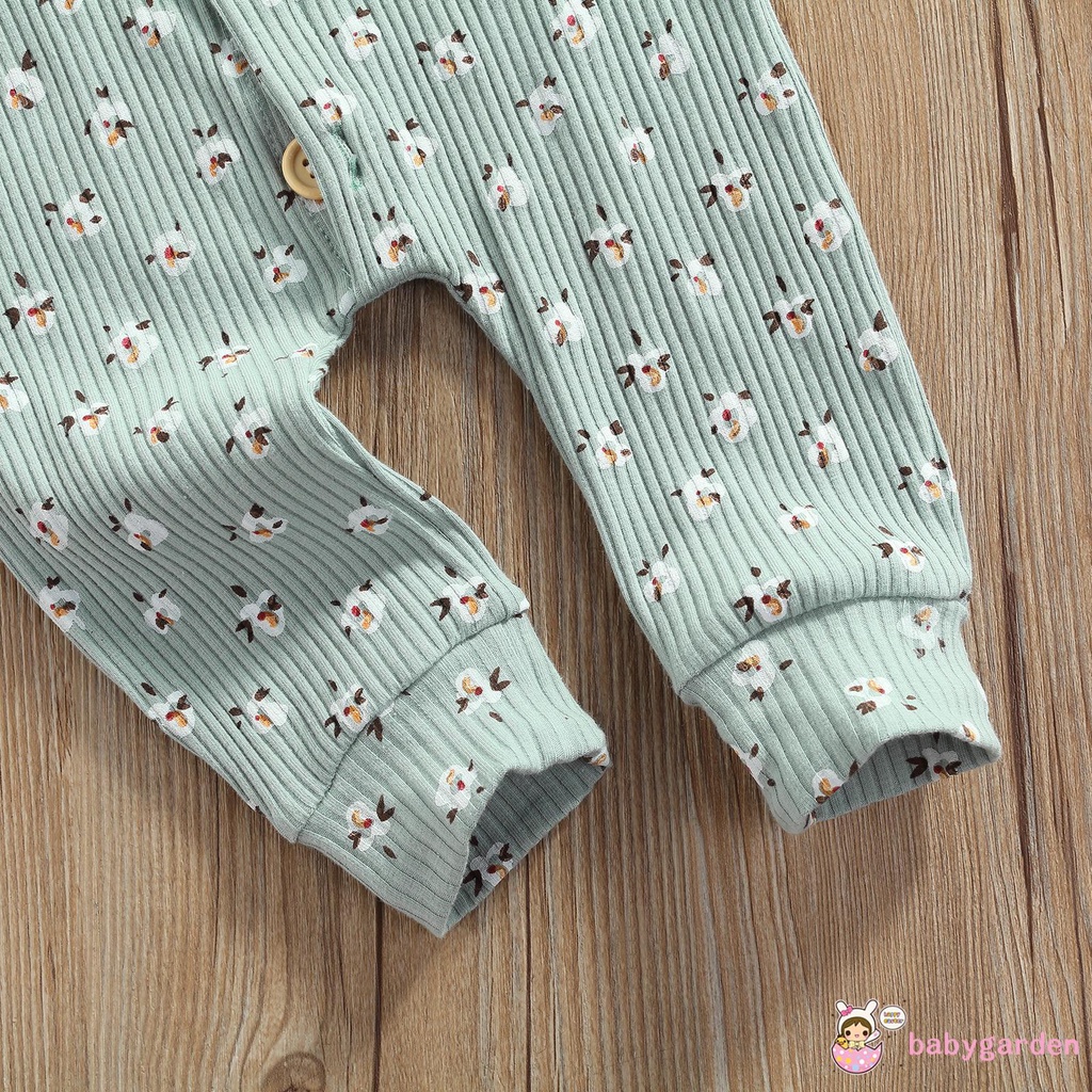 Áo Liền Quần Cổ Tròn Tay Dài Gài Một Hàng Khuy In Họa Tiết Thời Trang Đơn Giản Dành Cho Bé Gái