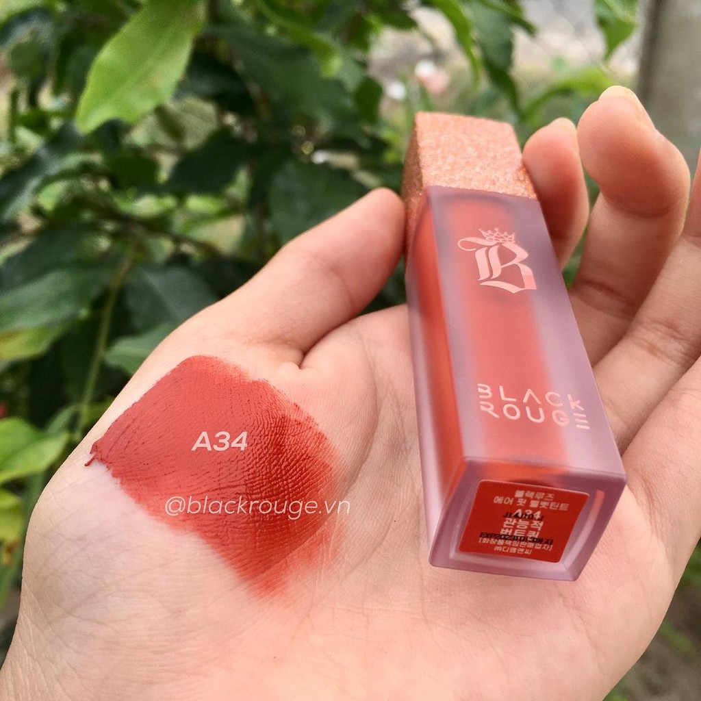 Son Black Rouge Air Fit Velvet Tint Version 7 A34 Cam gạch tặng mgg 10k