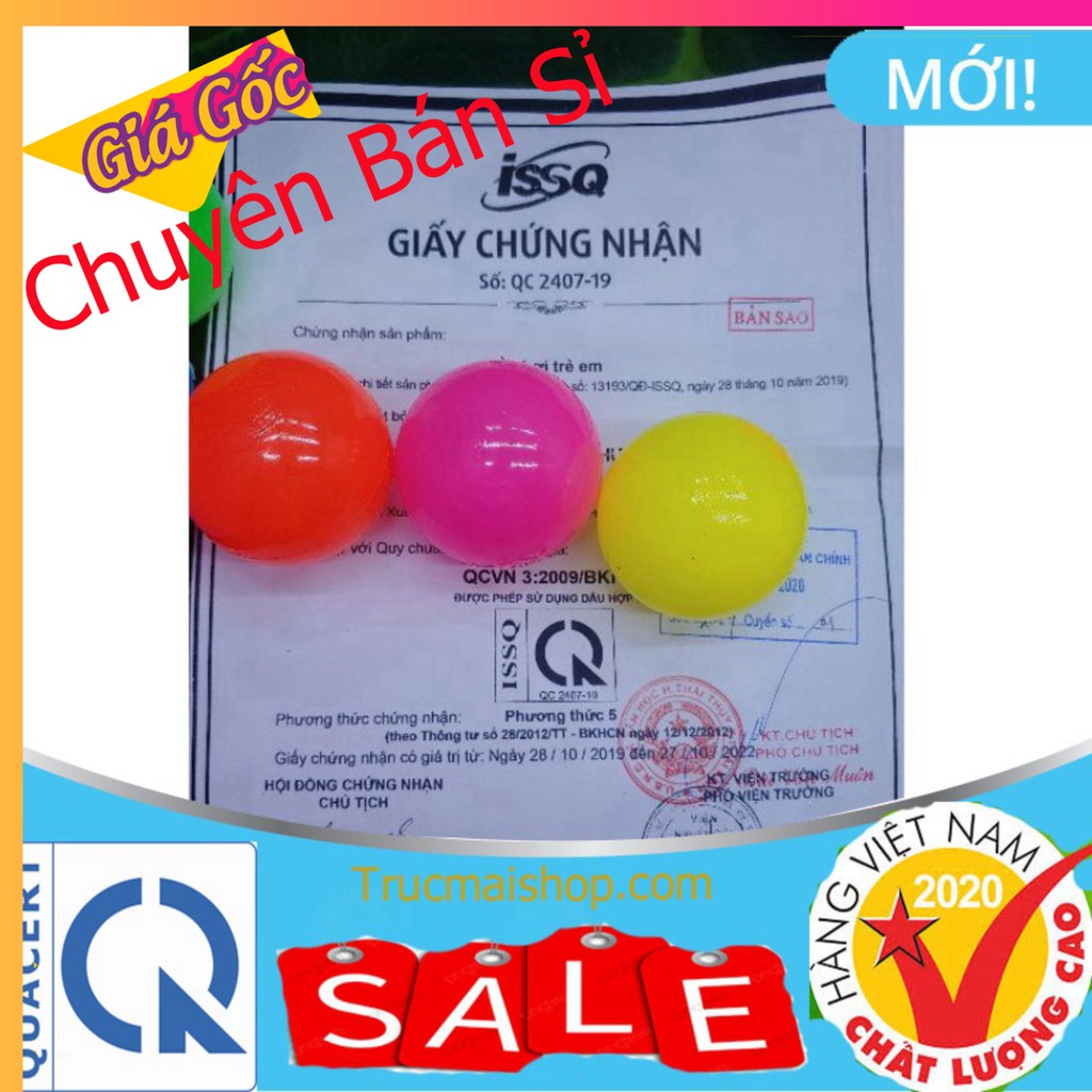 [GIÁ SỈ] [SALE 50%] 100 Bóng Nhựa Nhà Banh Đồ chơi trẻ em cho bé chơi nhà bóng lều bóng Chính Hãng Việt Nam