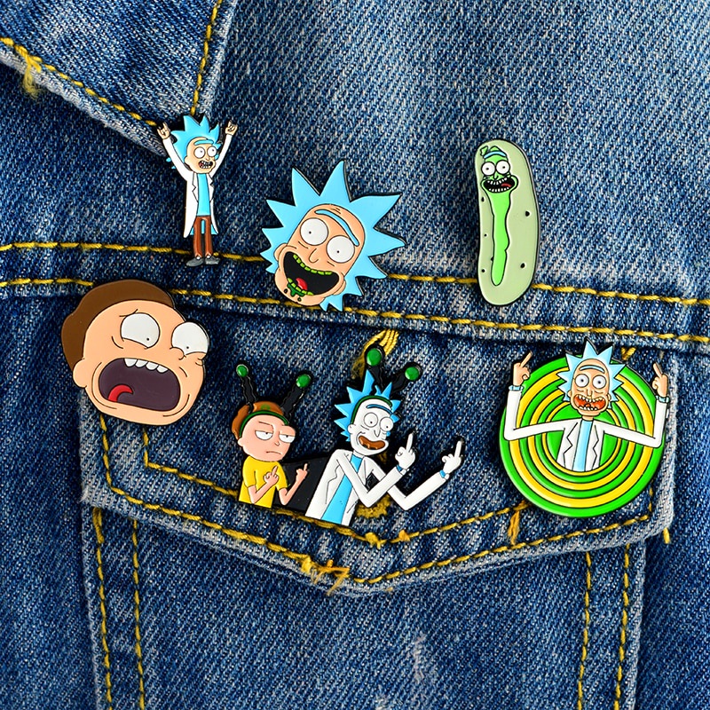 Ghim cài áo hình hoạt hình Rick and Morty ngộ nghĩnh đáng yêu