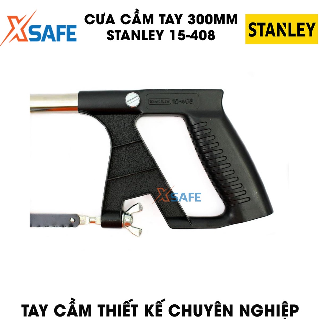 Cưa cầm tay STANLEY 15-408 300mm Cưa tay Stanley khung thép mạ Niken chống gỉ và xỉn màu, lưỡi cưa cứng cấp