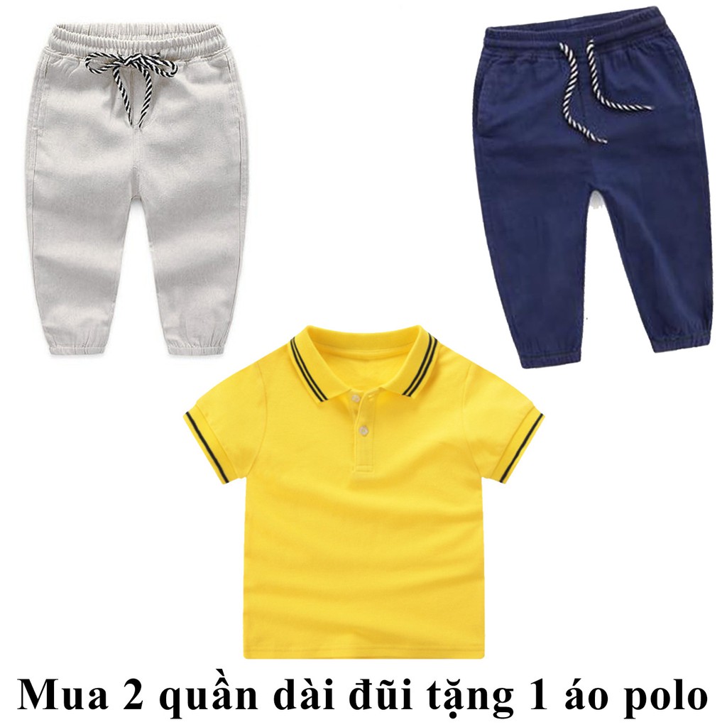 (Khuyến mãi HOT) Quần đũi dài cho bé ma 2 quần tặng 1 áo polo VEMZKIDS