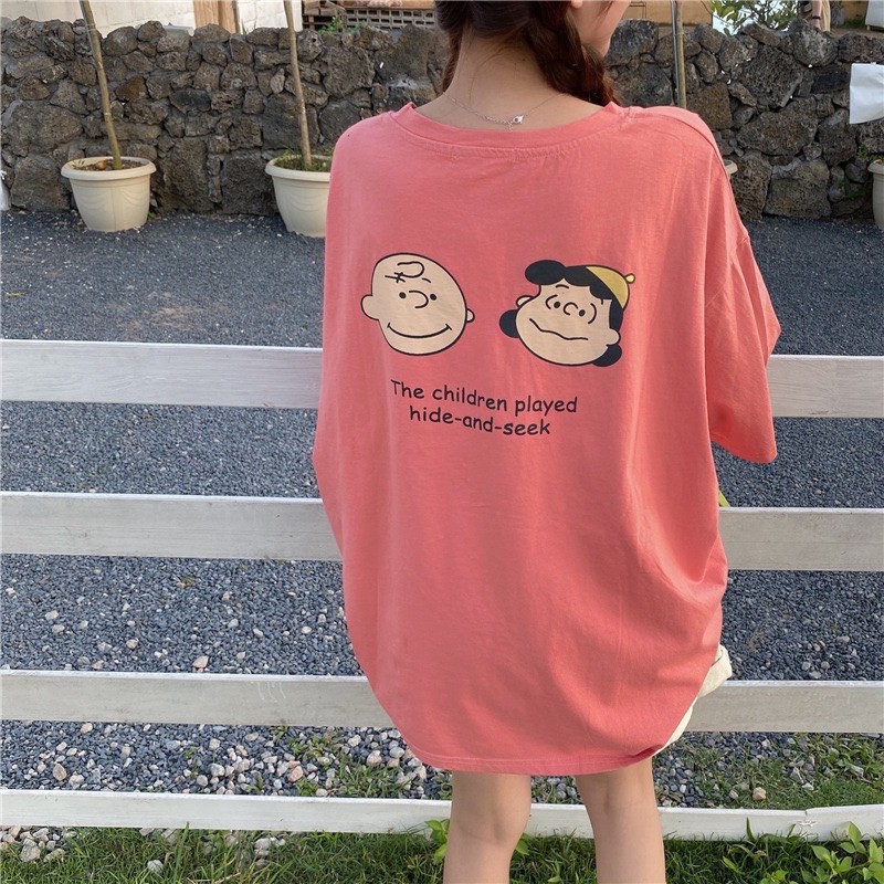 Áo phông nữ tay lỡ dáng HÌNH CÚN suông unisex chất cotton thấm hút mồ hôi phom rộng AP3934 | BigBuy360 - bigbuy360.vn