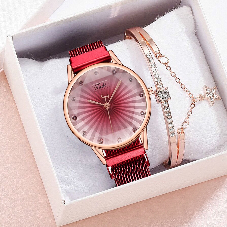 Đồng hồ đeo tay màu gradient phối khóa nam châm