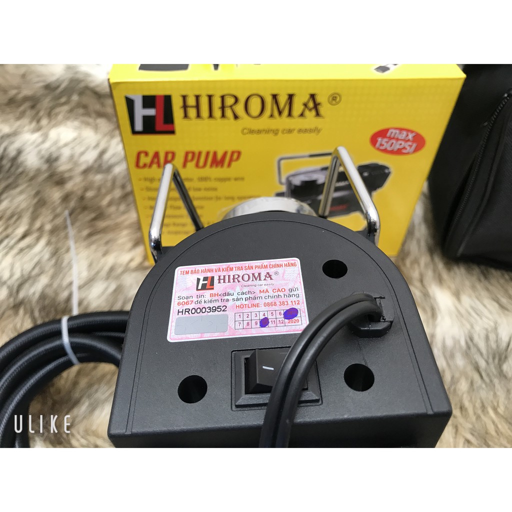 Bơm lốp 12v hàng cao cấp thương hiệu HIROMA mẫu mới nhất 2019 DHL - 0312