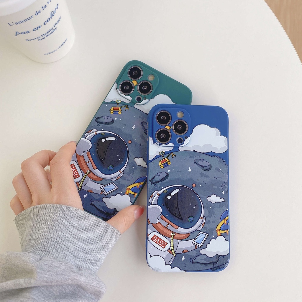 Ốp Điện Thoại Trong Suốt Họa Tiết Phi Hành Gia Cho Iphone13Proiphone13Pro iPhone13mini Iphone13Pro Iphone11 12PromaxiPhone12