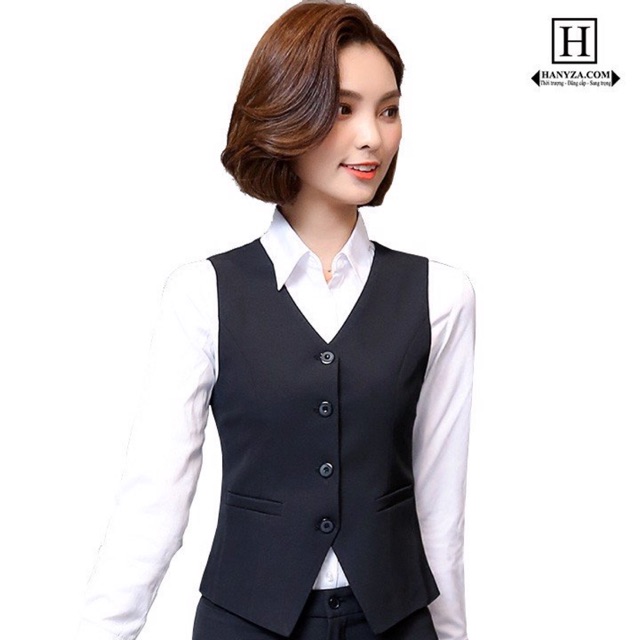 Áo Gile Nữ Dáng Ngắn Phong Cách Overalls