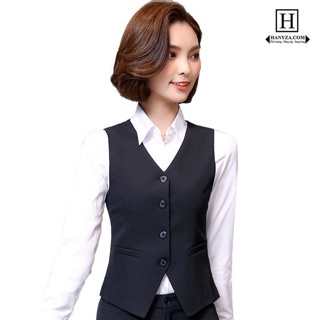 Áo Gile Nữ Dáng Ngắn Phong Cách Overalls