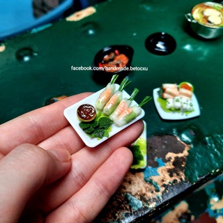 Đồ chơi miniature 1:12_ Món ăn gỏi cuốn