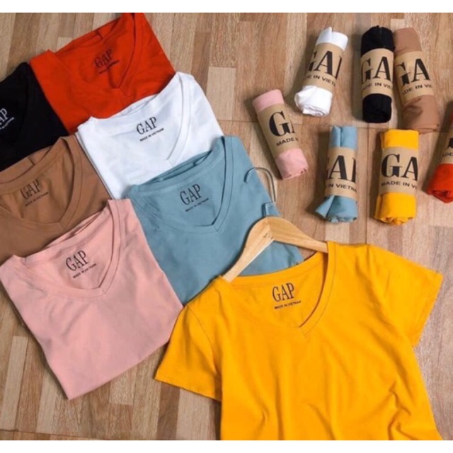 [SALE] Áo phông giấy nữ GAP siêu mềm mại cổ tim rộng