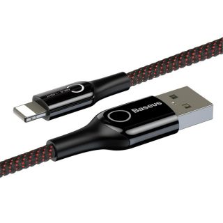 Cáp sạc lightning tự ngắt iphone ipad thông minh baseus c shape light lv195 2.4a - hàng chính hãng