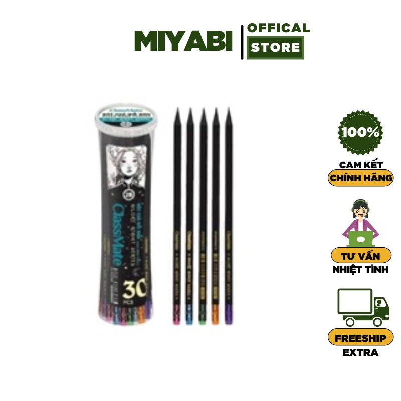 Bút chì gỗ CLASSMATE  2B có tẩy Pc702 - 1 cái - Bút chì 2b cao cấp văn phòng phẩm - MIYABI STORE