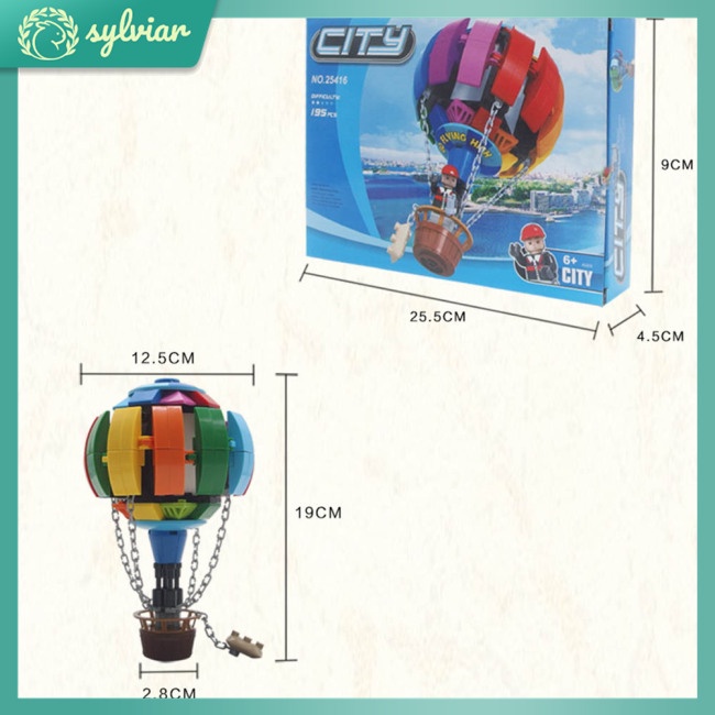 [sylviar] Đồ Chơi Lắp Ráp Khinh Khí Cầu Bằng Nhựa Diy Chủ Đề Giáo Dục Cho Bé