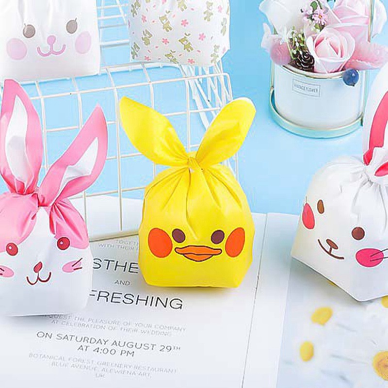 Set 50 Túi Nhựa Đựng Bánh Kẹo Hình Tai Thỏ Đáng Yêu Làm Quà Tặng | BigBuy360 - bigbuy360.vn