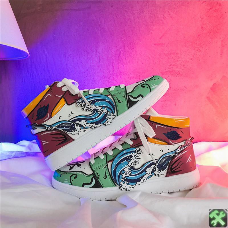 Thời Trang Giày Sneaker In Họa Tiết Anime Demon Slayer Cho Nam