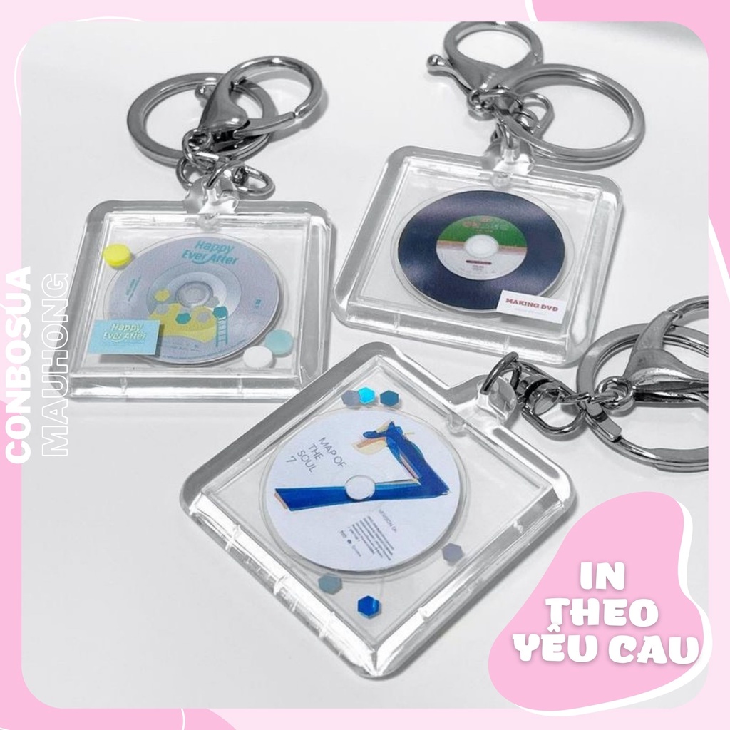 Móc Khoá Thay Ảnh - CUSTOM KEYRING In Ảnh Theo Yêu Cầu ( VUÔNG )