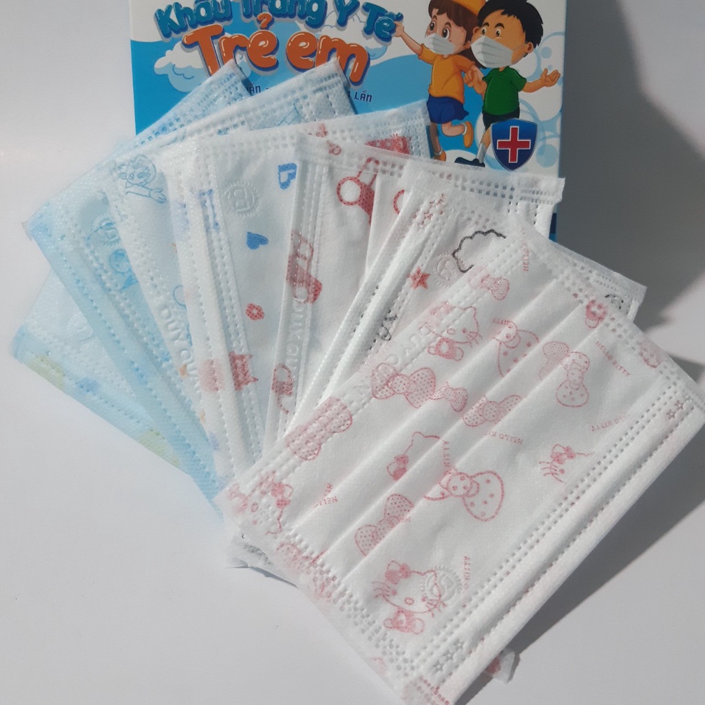 [Sale 3 Ngày] Khẩu Trang Y tế Cho Bé 2,5-10 Tuổi Mask Duy Quân Xuân Lai Nhiều Họa Tiết Quai Bền Chắc Chắn Hộp 50 Cái | BigBuy360 - bigbuy360.vn
