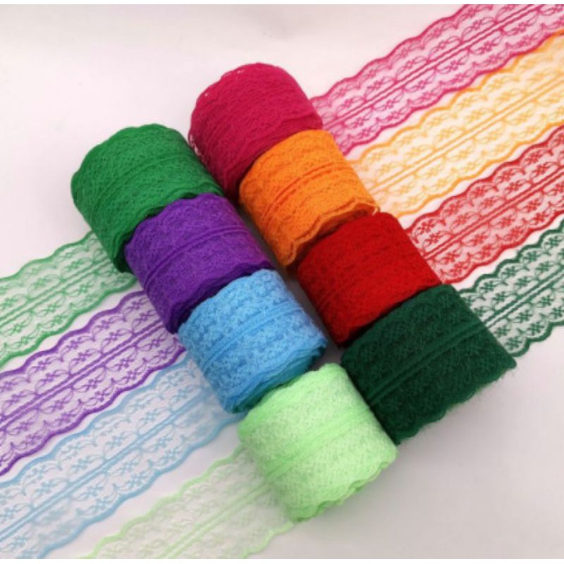 DIY - Cuộn 10 mét ruy băng ren kích thước 4,5cm