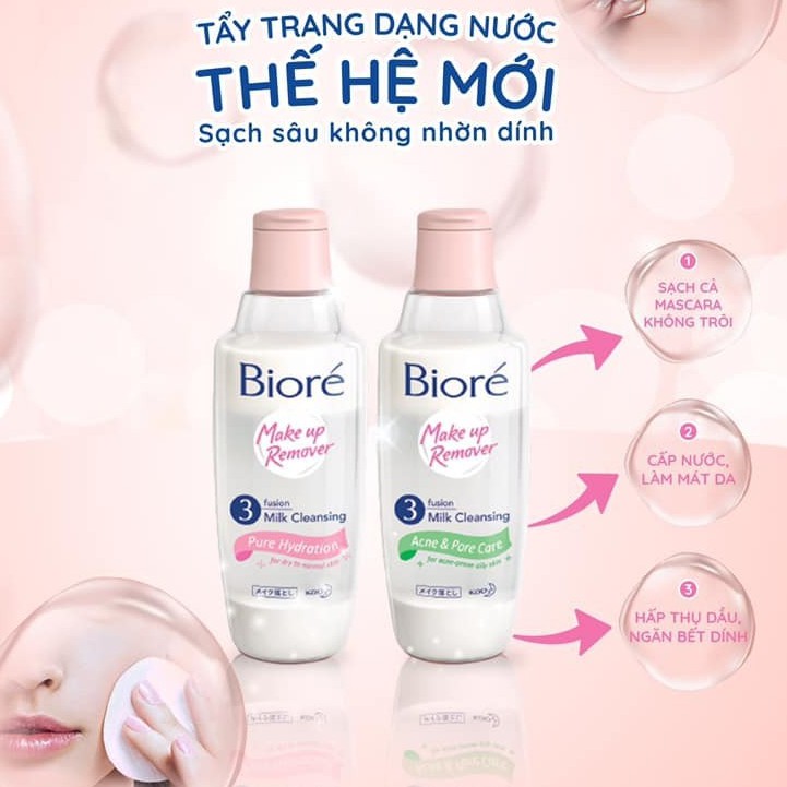 Sữa Tẩy Trang Biore 3 Lớp 3 Fusion Milk Cleansing 300ml