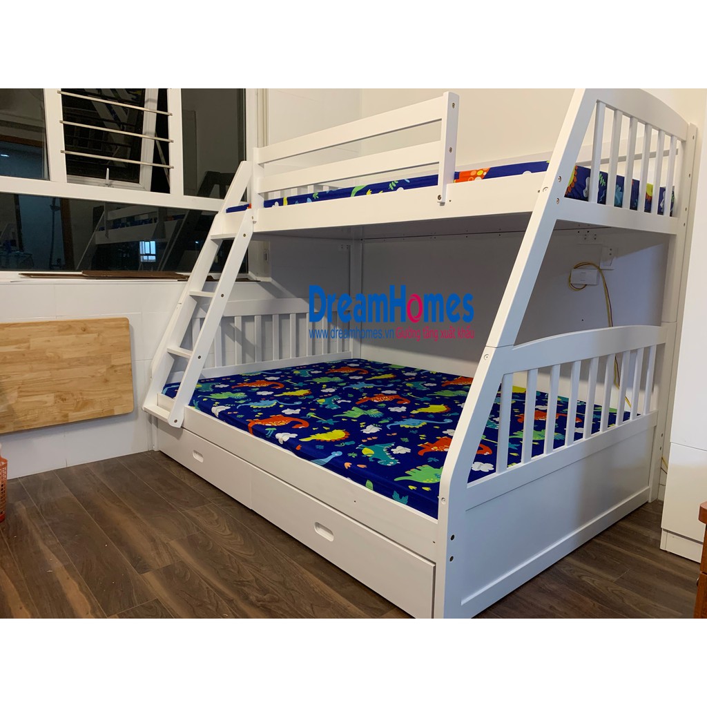 Giường Tầng Trẻ Em Xuất Khẩu GT 230 - Màu Trắng