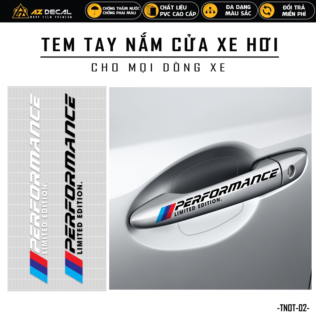Tem Dán Tay Nắm Cửa Xe Hơi Performance Limited Edition | TNOT-02 | Decal Dán Xe Ô Tô Oto Chống Nước Bền Màu